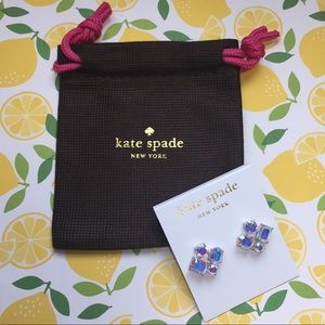 Kate Spade CLUSTER STUD Earrings Iridescent Silver